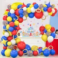 Kit arco di palloncini colorati tema circo con palloncini in lattice rosso blu giallo - Kit Arco Palloncini Circo