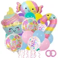 23pcs Ice Cream Candy Balloon Set with Foil and Latex Balloons for Kids Birthday Parties - Ice Cream Candy Cane Style