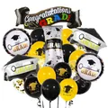 Graduation balloon set with black and gold latex and foil balloons for party decoration - Black Gold Style