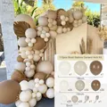Boho balloon arch kit with 115 mocha and cream latex balloons in various sizes - Sand White Cocoa Style