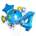 Blue ocean themed balloon set for age 4 with anglerfish, star, and sequin latex balloons - Lantern Fish Style (4)