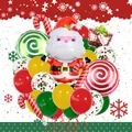 Set détaillé de ballons de Noël avec Père Noël, sucre d'orge et ballons en latex - Père Noël Mignon Style B