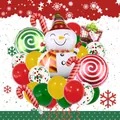 Kit de ballons de Noël avec bonhomme de neige, sucres d'orge et boîte cadeau fête - Bonhomme de Neige avec Chapeau Style B