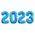 Set of four blue 40-inch foil number balloons forming the year 2023 for parties - Blue (2023)