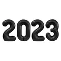 Set of large 40 inch black 2023 foil number balloons for New Year party backdrop decor - Black (2023)