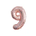 Detail einer 32-Zoll Roségold Nummer 9 Folienballon für Geburtstags- und Partydeko - Zahl 9 Form (5390323318893)