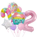 Detailansicht Geburtstagsballon-Set mit Eiscreme-Motiven und rosa Zahlen-Luftballon - Zuckerstangen Eiscreme Set 2 (Nummer 2)