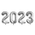 Metallic silver 2023 number foil balloons for New Year eve party decorations - Silver (2023)