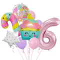 Eis-Süßigkeiten-Thema Geburtstagsballon-Set für die 6. Geburtstagsfeierdeko - Zuckerstangen Eiscreme Set 6 (Nummer 6)