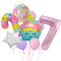 Detail von süßen Eiscreme- und Donut-Partyballons für das 7. Geburtstag-Feierset - Zuckerstangen Eiscreme Set 7 (Nummer 7)