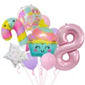 Detail von süßem Eis-Ballonset mit großer rosa Nummer 8 und Zuckerstange für Kinder - Zuckerstangen Eiscreme Set 8 (Nummer 8)