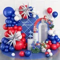 Kit arco palloncini patriottico rosso bianco blu con palloncini a stella d'argento - Arco di Palloncini Stella Esplosiva