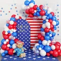 Kit arco di palloncini rosso bianco blu per decorazioni festa del giorno indipendenza - Stile Catena di Palloncini Rosso Blu Bianco