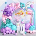 Kit festa sirena con palloncino numero 7 e ghirlanda pastello per compleanno - Stile 7° Compleanno