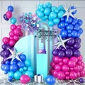 Arco di palloncini blu, viola e rosa con palloncini a stella esplosiva in argento - Catena di Palloncini Blu Viola Rosa Rosso