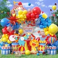 Kit de arco de globos temáticos de circo con figuras de animales y fondo de carpa - Kit de Arco de Globos de Circo