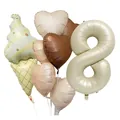 Creamy tone ice cream cone and heart balloon set for 8th birthday party decoration - Ice Cream Heart Set 8