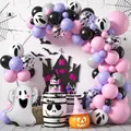 Kit de guirnalda de globos de Halloween con fantasmas y murciélagos para fiestas - Cadena de Globos de Fantasma Linda
