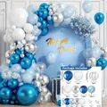 Blue and silver balloon arch kit for wedding and birthday party scene decoration - Blue Balloon Chain Kit