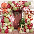 Kit arco di palloncini natalizi con omino di pan di zenzero e renna per decorazioni - Stile Natalizio Omino di Pan di Zenzero (wsj002)