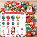 Kit arco di palloncini di Natale con palloncini in lattice rosso verde oro e Babbo Natale - Catena di Palloncini Babbo Natale