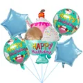5-piece Hawaii ice cream balloon set for kids birthday party decoration in light blue - Ice Cream Blue Star Style