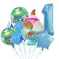 Blue 1st birthday balloon set with number one ice cream and star foil decorations - Ice Cream Birthday Set 1