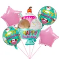 5-piece Hawaii ice cream foil balloon set with pink stars for birthday party decoration - Ice Cream Pink Star Style