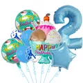 Detailed blue 2nd birthday balloon set with ice cream shaped foil and star decorations - Ice Cream Birthday Set 2