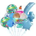 Blue 4th birthday balloon set with ice cream sundae foil and latex party balloons - Ice Cream Birthday Set 4