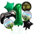 7-piece gaming balloon set with green number 1 and controller foil balloons - Age 1 Set