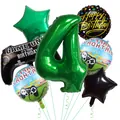 7-piece gaming themed balloon set for 4th birthday with controller and green number 4 - Age 4 Set