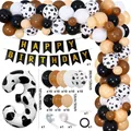 Detail of cow print birthday kit with 40-inch number 3 balloon and latex garlands - Number 3 Set