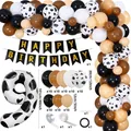 Detailliertes Farm-Themen-Party-Set mit 40-Zoll Kuhmuster-Ballon und Girlanden-Set - Nummer 9 Set