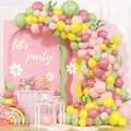 Kit de arco de globos bohemio con globos rosa verde y amarillo para decoración - Juego de Cadena de Globos