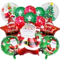 Christmas balloon set with Santa Claus foil balloon and red stars for festive party decor - Christmas Wrapping Set