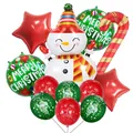 Weihnachts-Schneemann-Luftballon-Set mit Stern- und Merry-Christmas-Folienballons Deko - Schneemann Thema