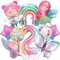 Detail von 10-teiligem Feen-Geburtstags-Ballonset mit Schmetterling und Regenbogen - 2. Geburtstag Thema (Kit 2)