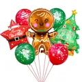 Christmas balloon set with gingerbread man and Santa patterns for festive party decorations - Christmas Topper Set 3