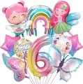 Set dettagliato di palloncini fata farfalla con grande numero 6 per decorazioni compleanno - Tema 6° Compleanno (Kit 6)