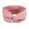 Diadema rosa de punto acanalado con elegante nudo cruzado para peinado diario femenino - Rosa