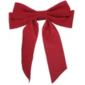 Barrette à cheveux élégante avec nœud en velours rouge et longs rubans pour femmes - Rouge