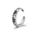 Vintage silver butterfly ring in S925 sterling silver with an oxidized finish - S925 Retro Butterfly Open Style - Silver