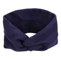 Diadema cruzada de punto acanalado violeta oscuro retro con diseño de nudo girado - Púrpura profundo