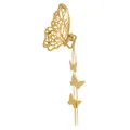 Pince à cheveux papillon dorée élégante avec longue chaîne à franges et perles - Style Gland Papillon Creux (C10-03-21)