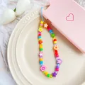 Dettaglio del cordino per cellulare con perline colorate in acrilico e stelle moda - Stile Perline Multicolore Femminile (82828)