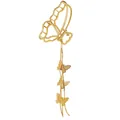 Pince à cheveux papillon dorée élégante avec de longues chaînes à pompons et pendentifs - Style Gland Papillon Multi Pendentifs (C10-03-24)