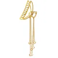 Pinza per capelli a farfalla dorata con nappe e ciondoli di cristallo lucenti - C10-03-71