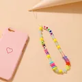 Laccetto per telefono con perline colorate malocchio e decorazione cuore rosa - Stile Malocchio Cuore (5425501)