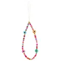 Boho phone charm with colorful heishi beads and multi-colored evil eye accents - Four-color Evil Eye Polymer Clay (5472702)